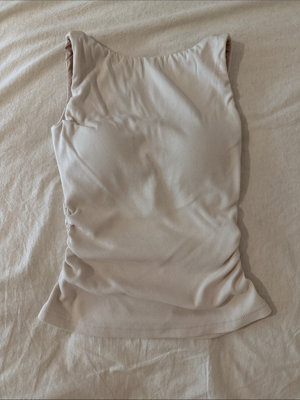 OGL Cream Ribbed Elastic Open Back Bra Tank
